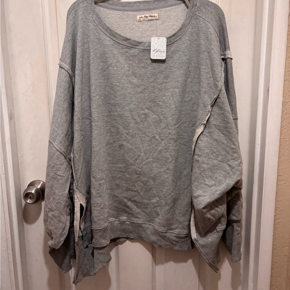 We The Free Light Gray Women's Crew Neck Sweater